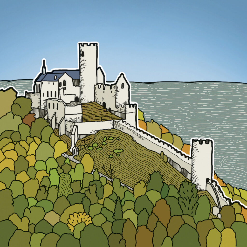 Ilustrace hradu Bezděz od Štěpána Stránského.