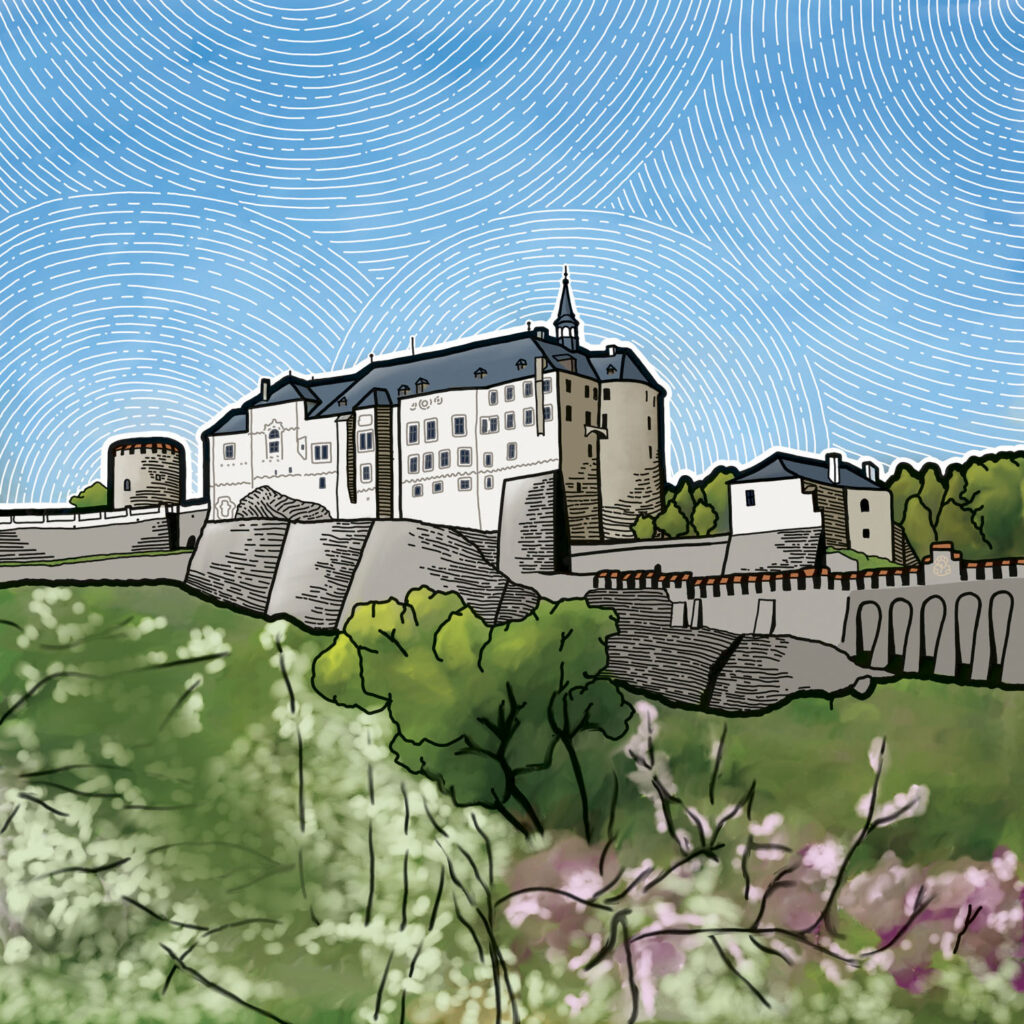 Malovaný obrázek hradu Český Šternberk