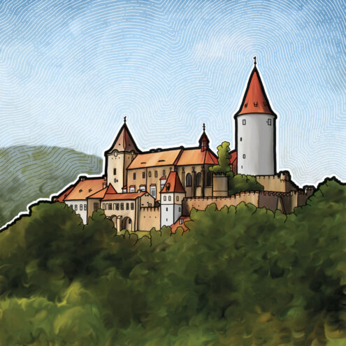Ilustrace hradu Křivoklát.
