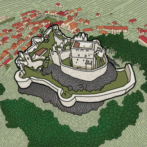 Ilustovaný hrad Rabí.