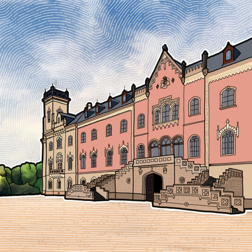 Nailustrovaný obrázek hradu Sychrov.