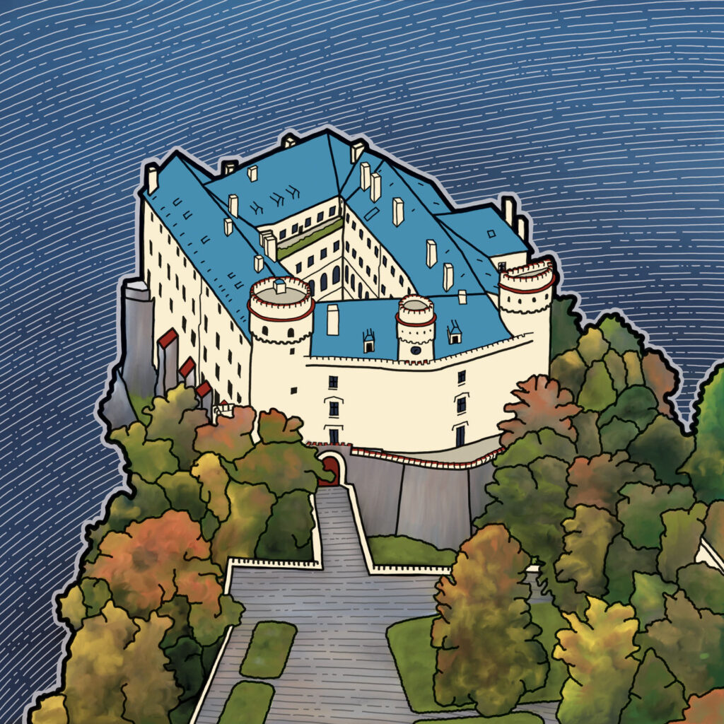 Ilustrace zámku Orlík.