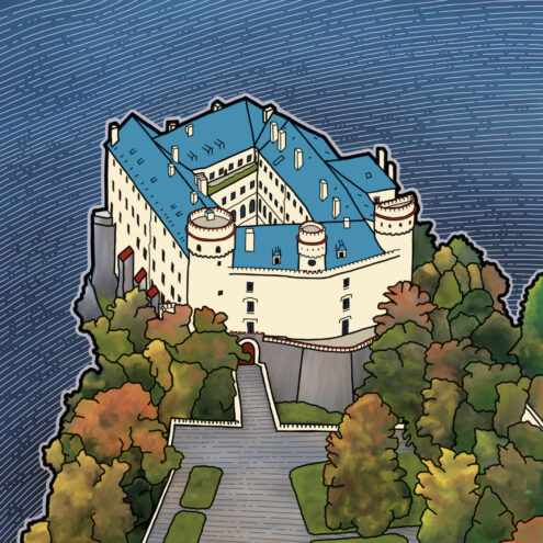 Ilustrace zámku Orlík.